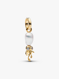 Treated Freshwater Cultured Baroque Pearl Squid Dangle Charm H2 By