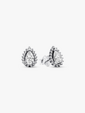 Sparkling Pear Halo Stud Earrings K8 h6