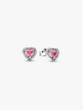Elevated Pink Heart Stud Earrings Z0 KY