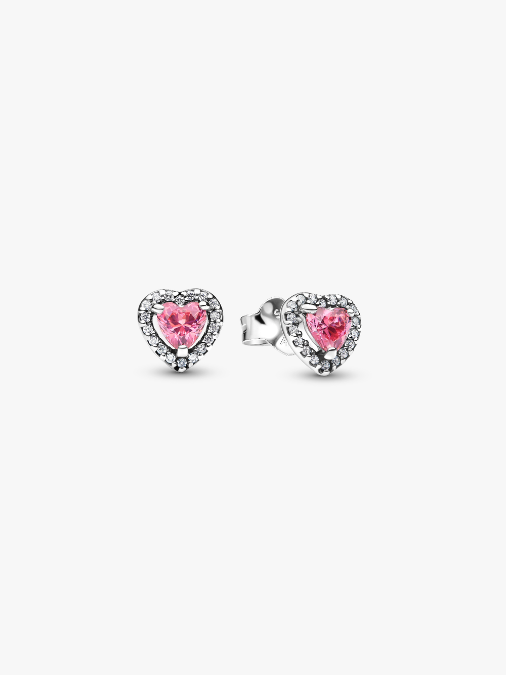 Elevated Pink Heart Stud Earrings Z0 KY