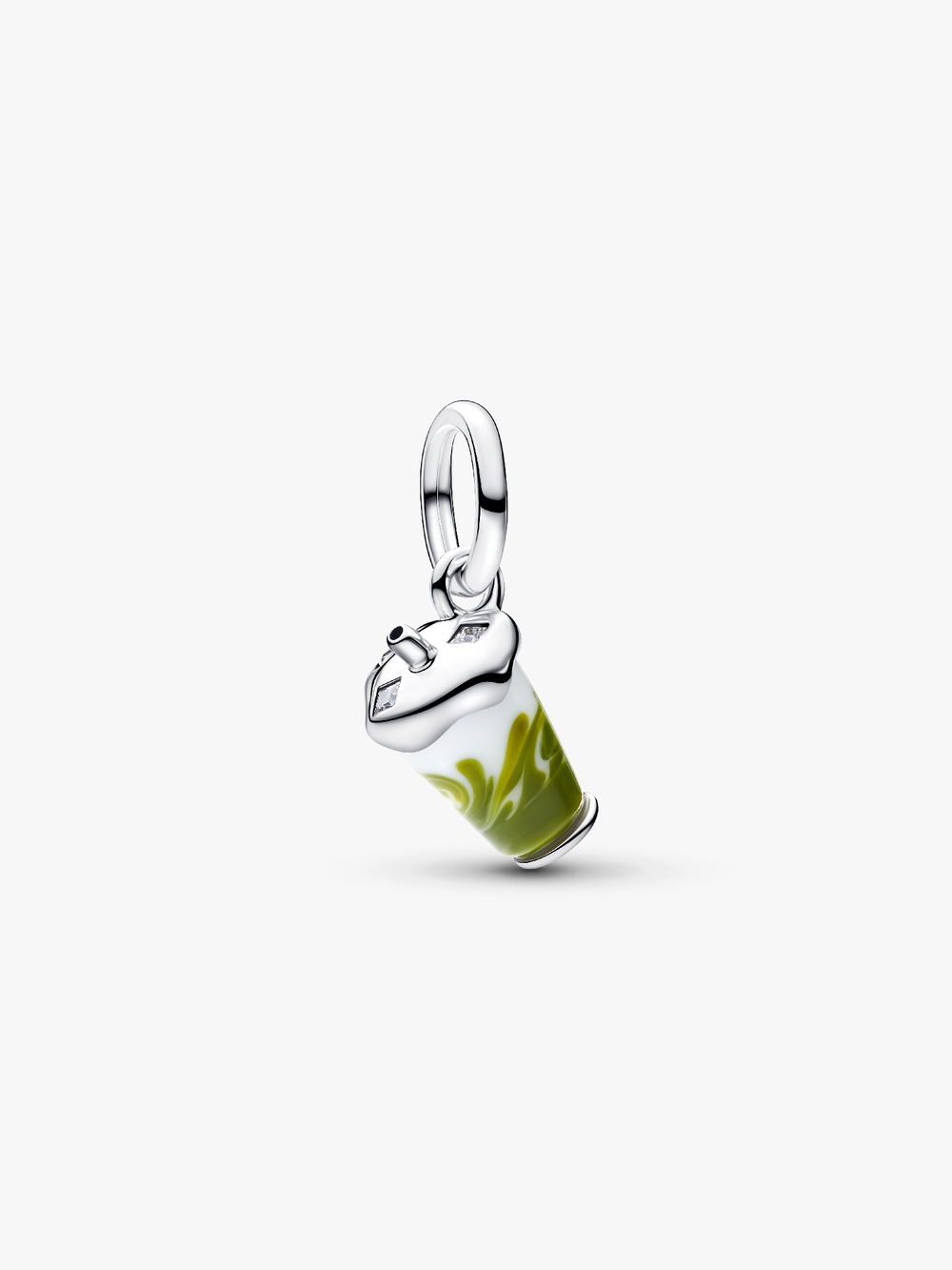 Iced Matcha Latte Murano Glass Dangle Charm Y6 qA
